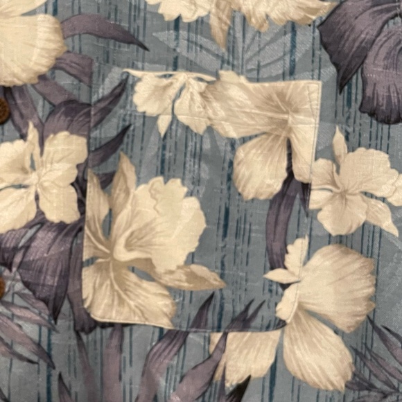 Caribbean‎ Joe Silk Hawaiian Shirt Hibiscus Palm Frond Size M - Picture 3 of 6